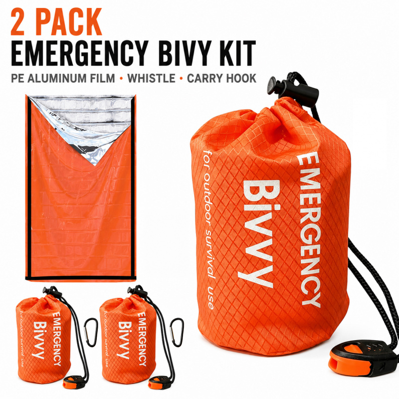 Bivy Bag Emergency - 2'li Paket Acil Durum Uyku Tulumu,