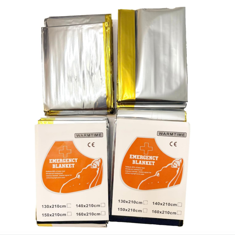 Survival Blanket Reflective - 4 Paket Altın Gümüş Mylar Acil